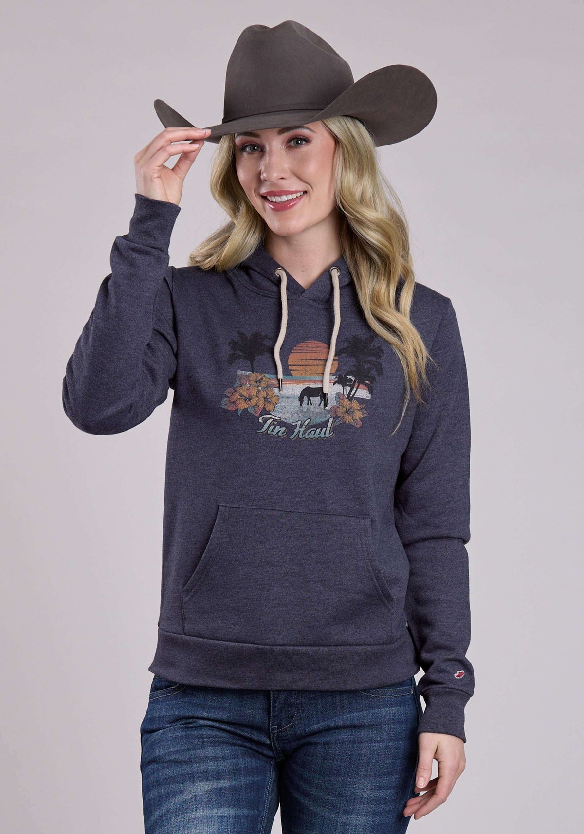 Tin Haul Womens Horse Drinking The Ocean Pullover Western Shirt - Tin Haul - Flyclothing LLC