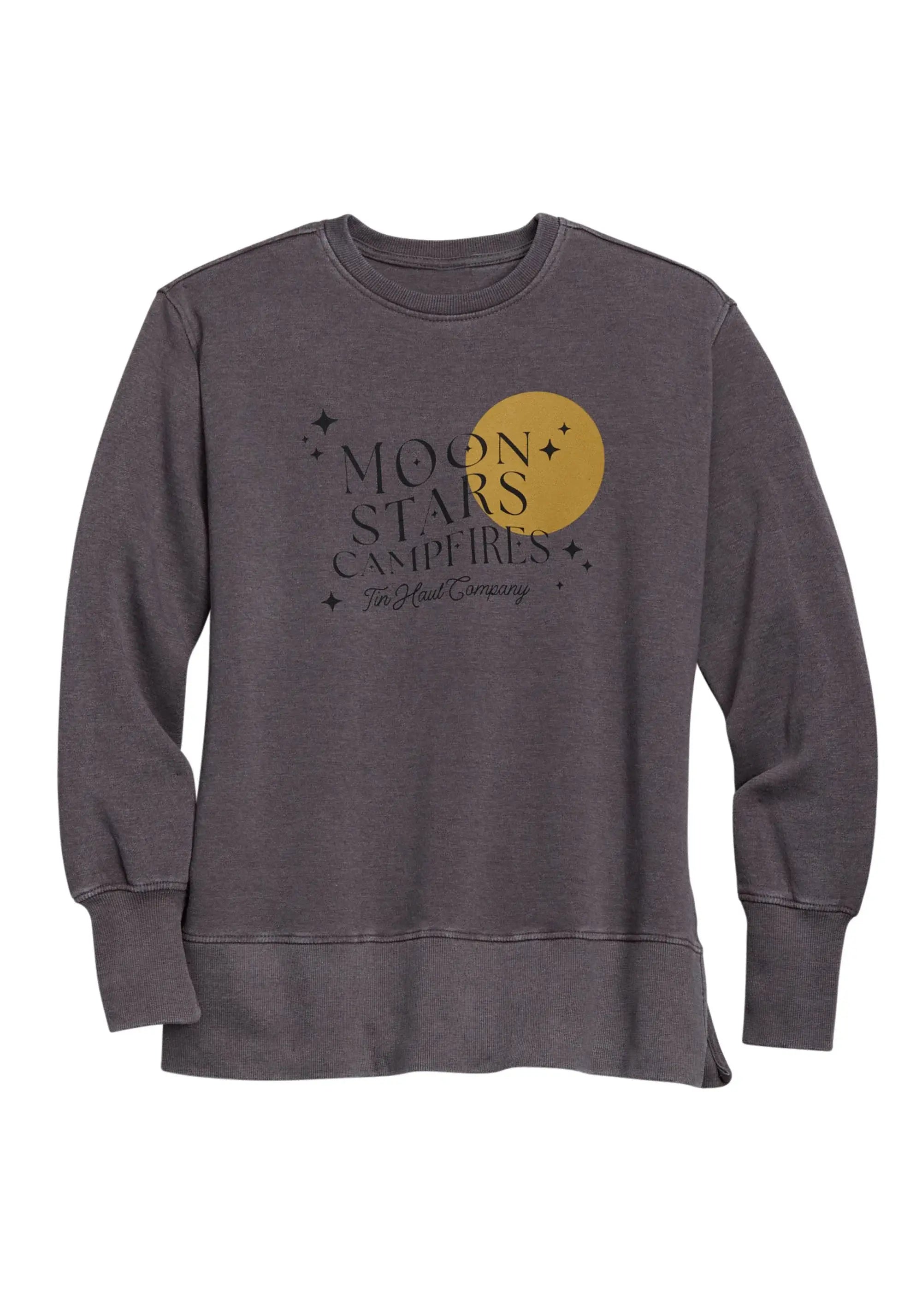 Womens Sweatshirt Pullovertin Haul Moon Stars And Campfiresr Western Shirt - Tin Haul - Flyclothing LLC