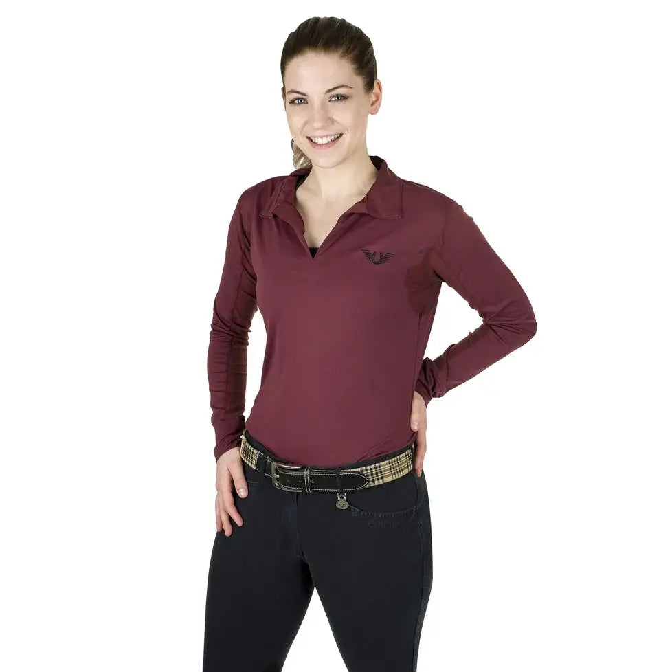 TuffRider Ladies Taylor Long Sleeve Polo - Breeches.com - Flyclothing LLC