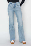 RISEN Full Size High Rise Raw Cut Hem Bootcut Jeans - Trendsi - Flyclothing LLC