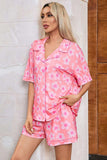 Pocketed Flower Half Sleeve Top and Shorts Lounge Set - Trendsi - Flyclothing LLC