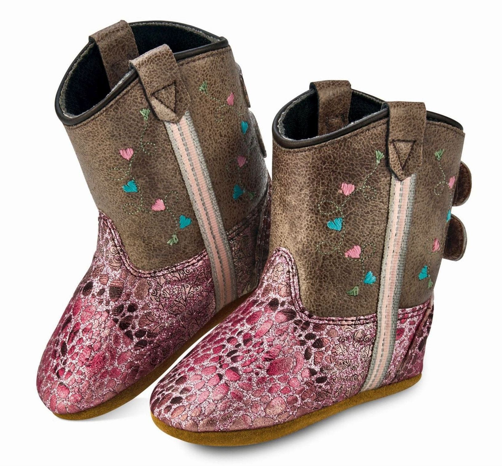 Old West Antique Pink Foot Brown Crackle Shaft Poppets - Old West