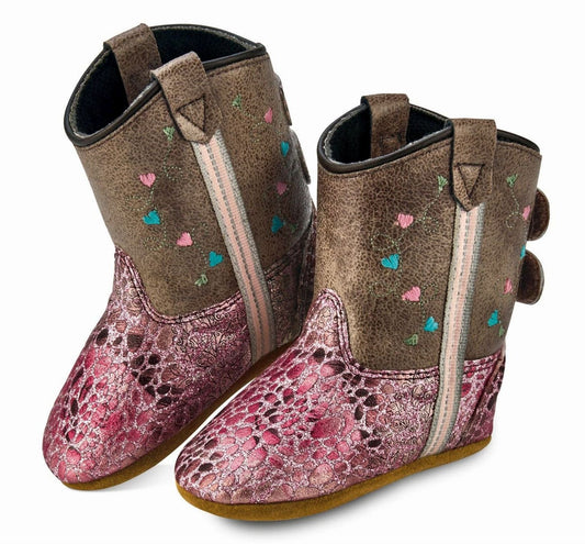 Old West Antique Pink Foot Brown Crackle Shaft Poppets - Old West