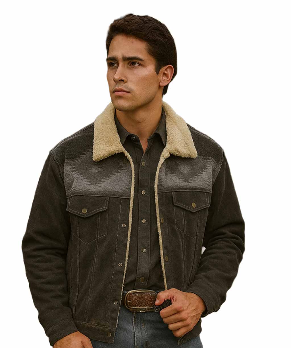 Scully Leather Grey Knit Inset Jacket - 1015-66 - Scully Leather - Flyclothing LLC