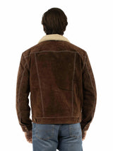 Leatherwear mens 50% leather 50% polyester Chocolate Knit inset jacket - Scully Leather - Flyclothing LLC