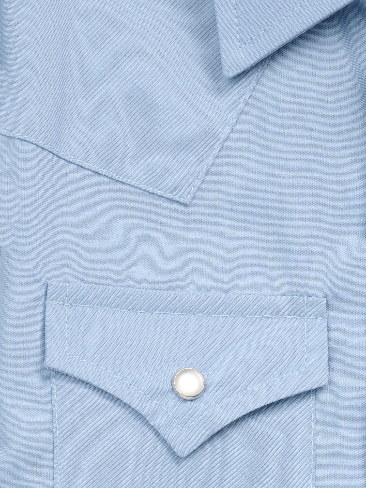 Boy's Ely Cattleman Short Sleeve Solid Stone Blue Western Snap Shirt