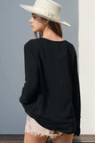 Double Take Full Size Notched Thumbhole Long Sleeve T-Shirt - Trendsi - Flyclothing LLC