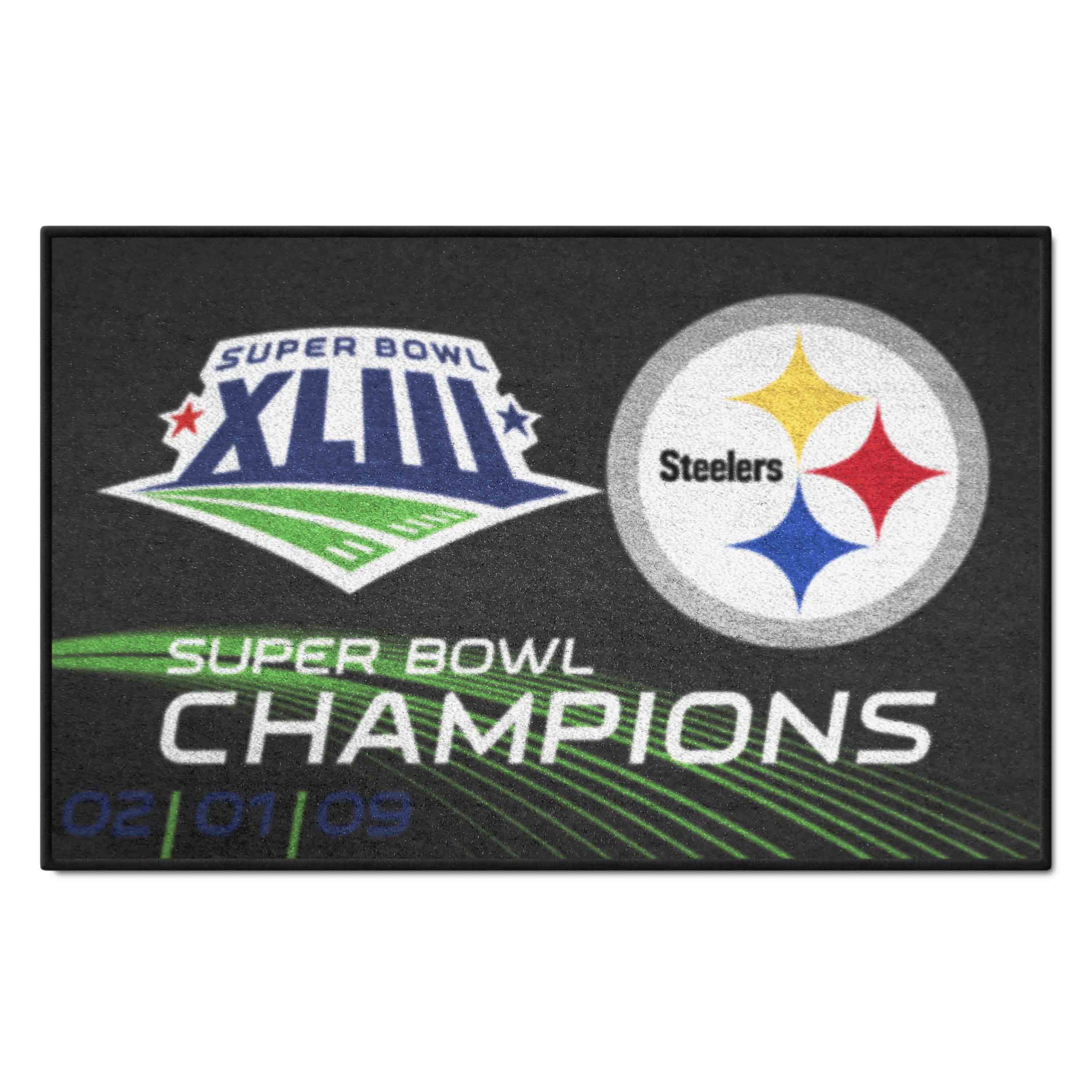 Pittsburgh Steelers Starter Mat Accent Rug - 19in. x 30in., 2009 Super Bowl XLIII Champions - Pittsburgh Steelers