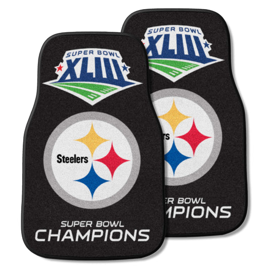 Pittsburgh Steelers Front Carpet Car Mat Set - 2 Pieces, 2009 Super Bowl XLIII Champions - Pittsburgh Steelers