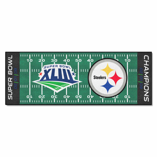 Pittsburgh Steelers Field Runner Mat - 30in. x 72in., 2009 Super Bowl XLIII Champions - Pittsburgh Steelers
