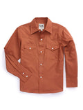 Boy's Ely Cattleman Long Sleeve Solid Rust Western Snap Shirt - Ely Cattleman