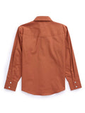 Boy's Ely Cattleman Long Sleeve Solid Rust Western Snap Shirt - Ely Cattleman