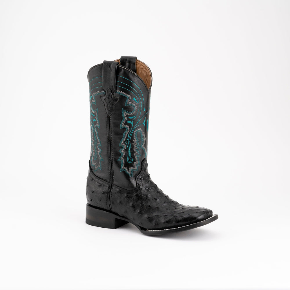 Ferrini Colt Black Full Quill Ostrich Mens Boot - Ferrini USA