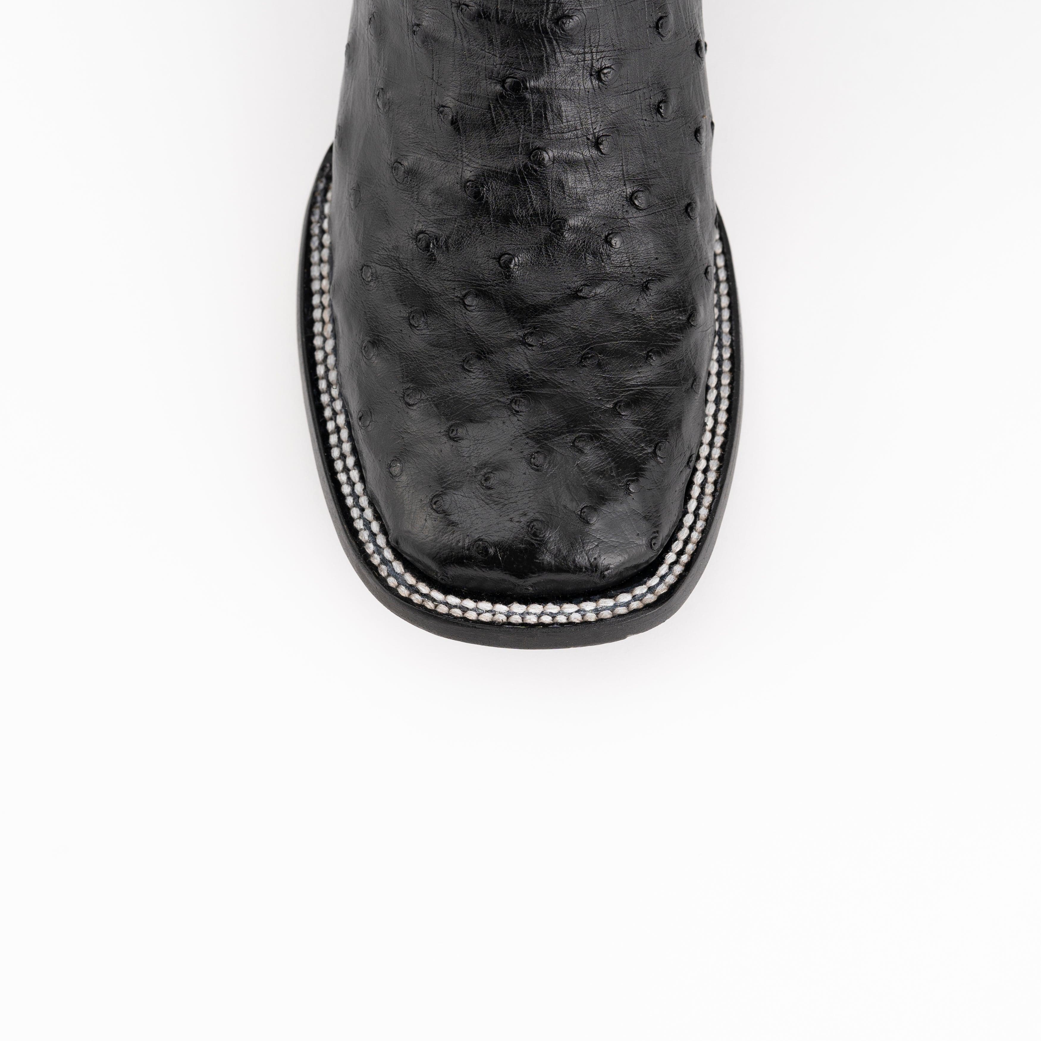 Ferrini Colt Black Full Quill Ostrich Mens Boot - Ferrini USA