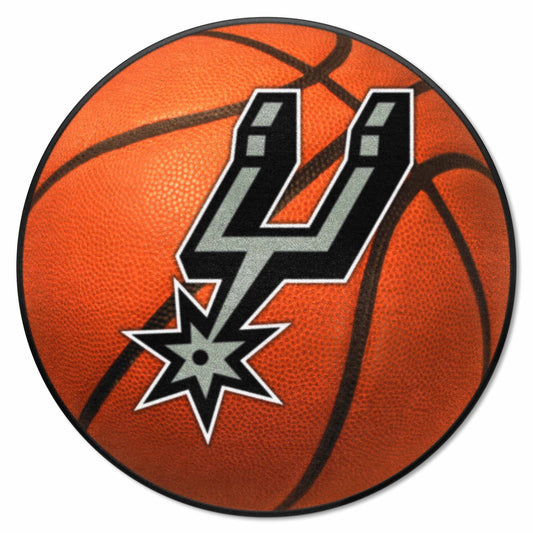 San Antonio Spurs Basketball Rug - 27in. Diameter - San Antonio Spurs