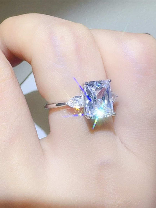 3 Carat Moissanite 925 Sterling Silver Square Shape Ring - Trendsi - Flyclothing LLC