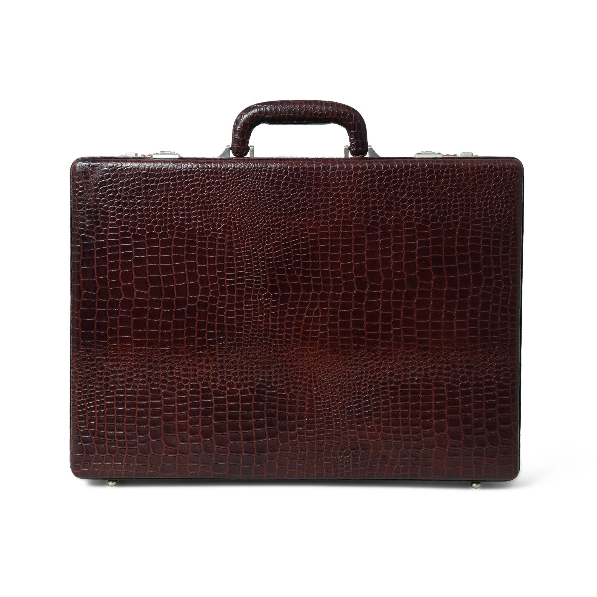 Executive Croco Leather Briefcase/Suitcase- Brown - Classy Leather Bags - Flyclothing LLC