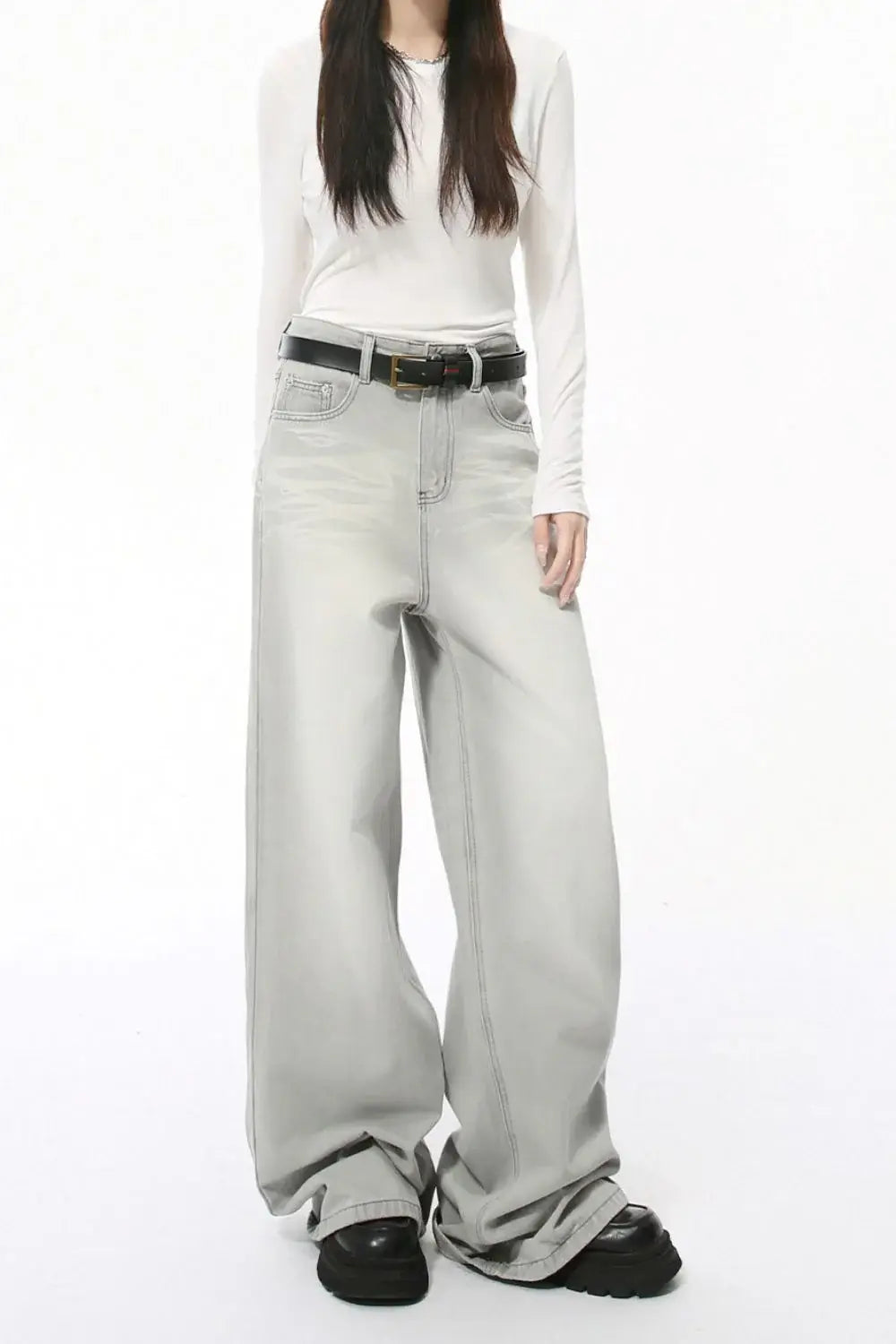 Wide Leg Jeans with Pockets - Trendsi - Flyclothing LLC