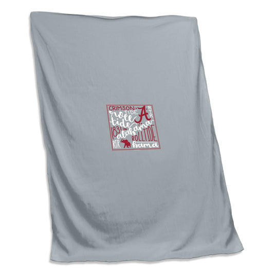 Alabama Bama Stuff Two Color Gray Sweatshirt Blanket (Screened) - Logo Brands - Flyclothing LLC