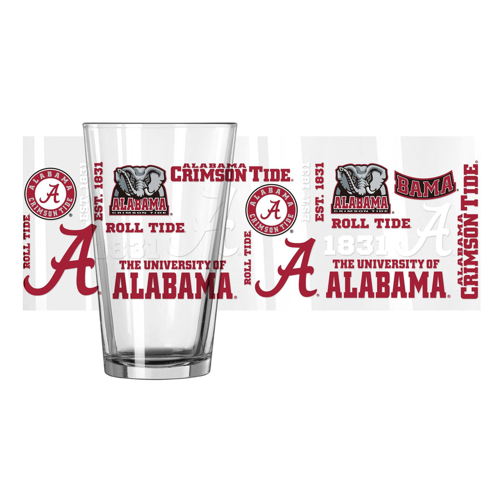 Alabama 16oz Spirit Pint Glass - Logo Brands - Flyclothing LLC