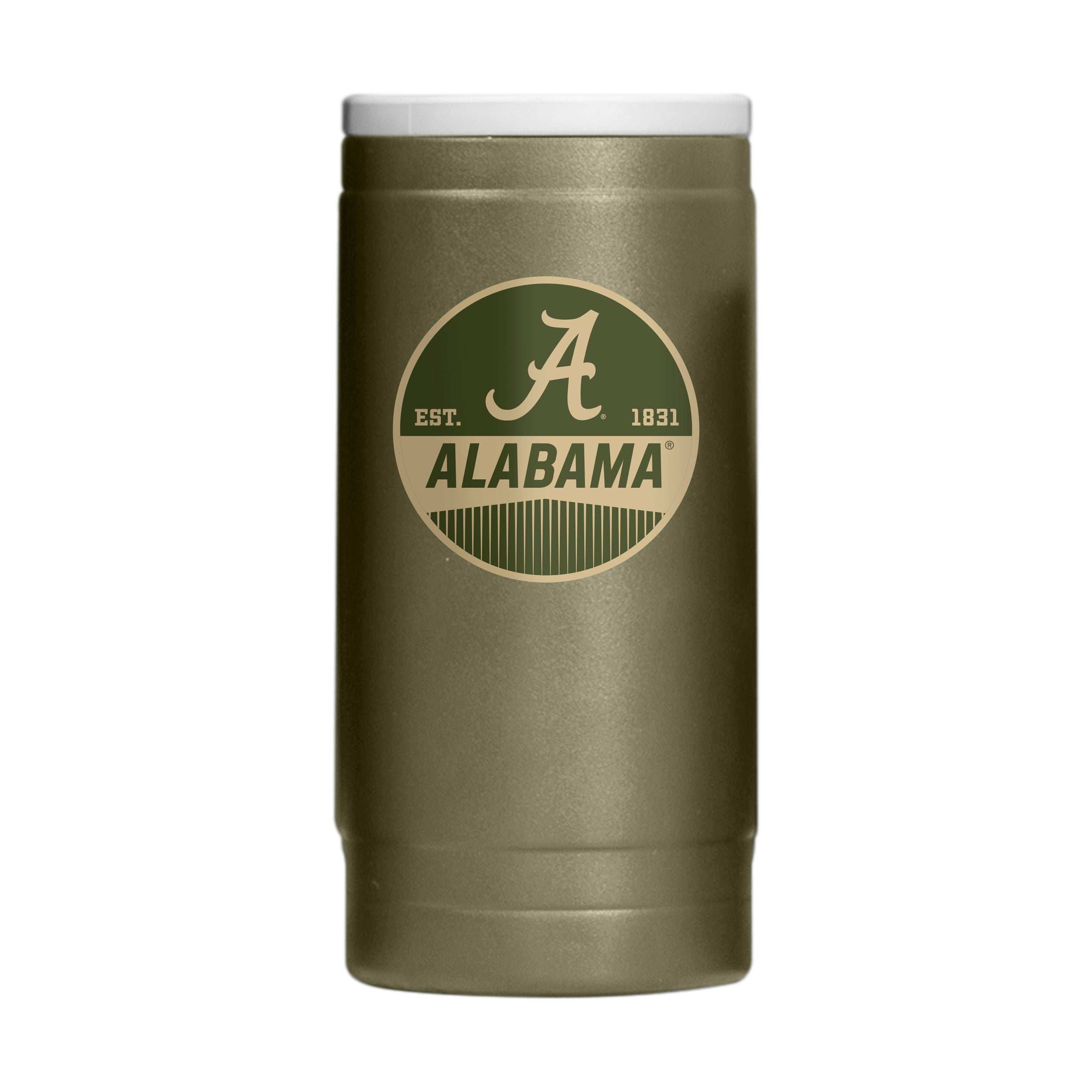 Alabama Badge Powder Coat Slim Can Coolie - Logo Brands - Flyclothing LLC