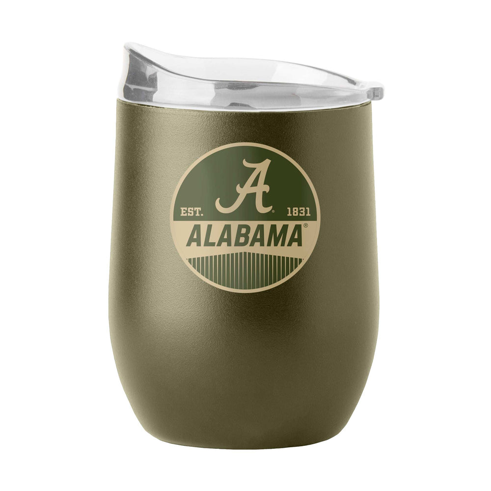 Alabama 16oz Badge Powder Coat Curved Beverage - Logo Brands - Flyclothing LLC