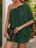Single Shoulder Half Sleeve Romper - Trendsi