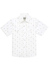 Boy's Ely Cattleman Short Sleeve Diamond Aztec Print Snap Shirt- Navy & White - Ely Cattleman - Flyclothing LLC