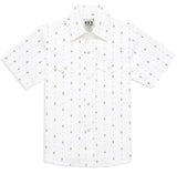 Boy's Ely Cattleman Short Sleeve Diamond Aztec Print Snap Shirt- Navy & White - Ely Cattleman