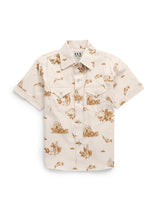 Boy's Ely Cattleman Short Sleeve Cowboy Print Snap Shirt - Ely Cattleman - Flyclothing LLC