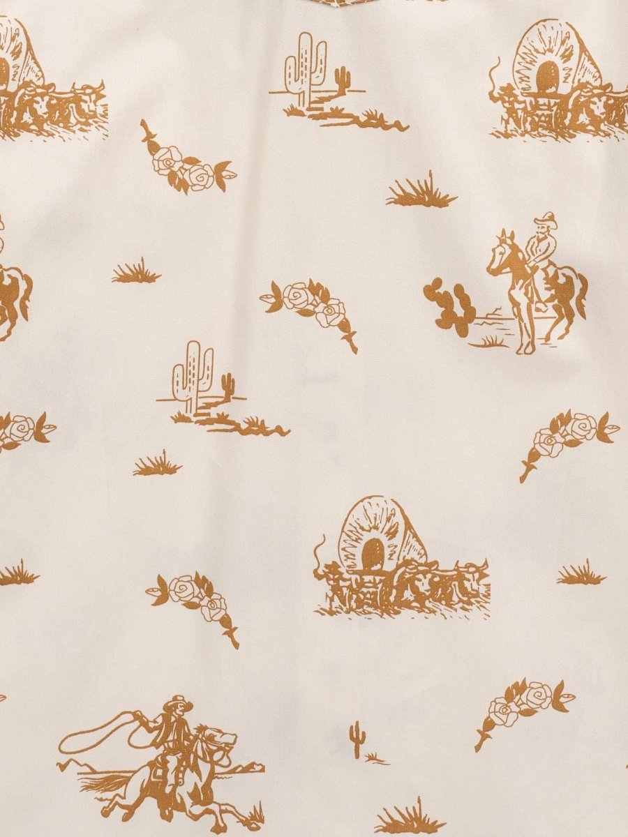 Boy's Ely Cattleman Short Sleeve Cowboy Print Snap Shirt - Ely Cattleman - Flyclothing LLC