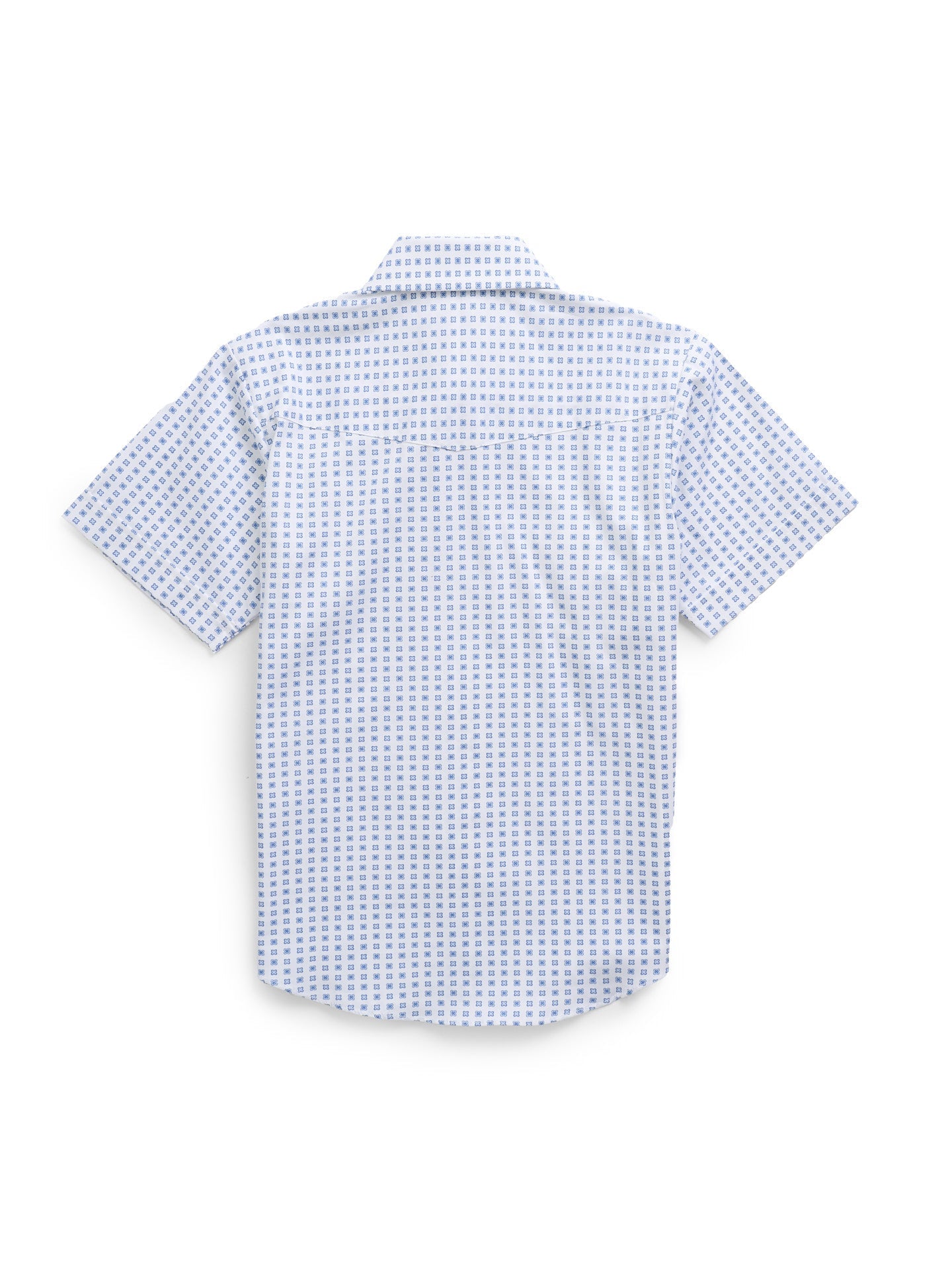 Boy's Ely Cattleman Short Sleeve White Geo Print Snap Shirt