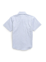 Boy's Ely Cattleman Short Sleeve White Geo Print Snap Shirt