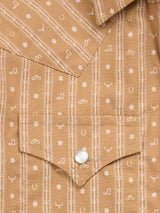 Boy's Ely Cattleman Short Sleeve Western Motif Print Snap Shirt