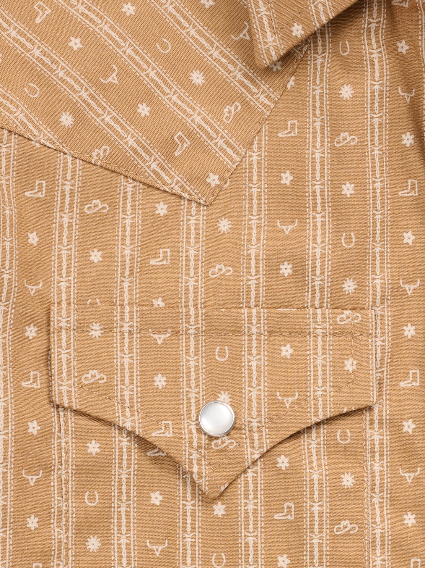 Boy's Ely Cattleman Short Sleeve Western Motif Print Snap Shirt