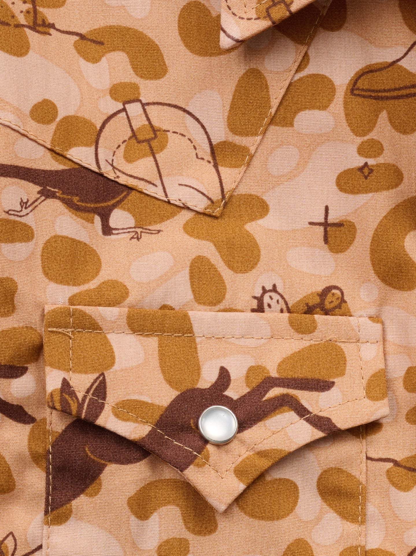 Boy's Ely Cattleman Short Sleeve Conversational Camo-Tan Print Snap Shirt - Ely Cattleman - Flyclothing LLC