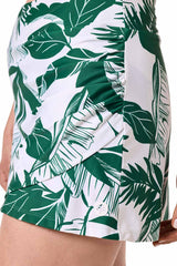Women's Big Wave Swim Skort with Wrap Detail | Eden Green Palm Paradise