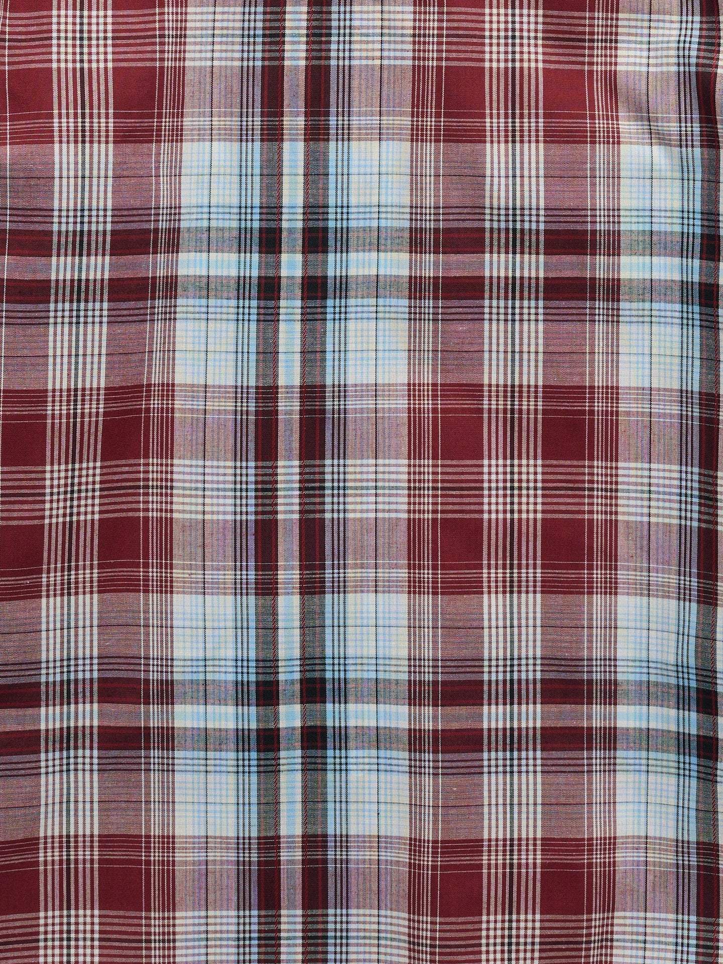 Boy's Ely Cattleman Short Sleeve Burgundy Plaid Western Snap Shirt - Ely Cattleman - Flyclothing LLC