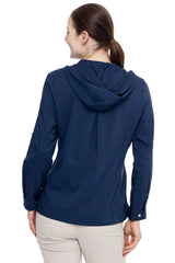 Women's Sea Spray Henley Hoodie | Navy