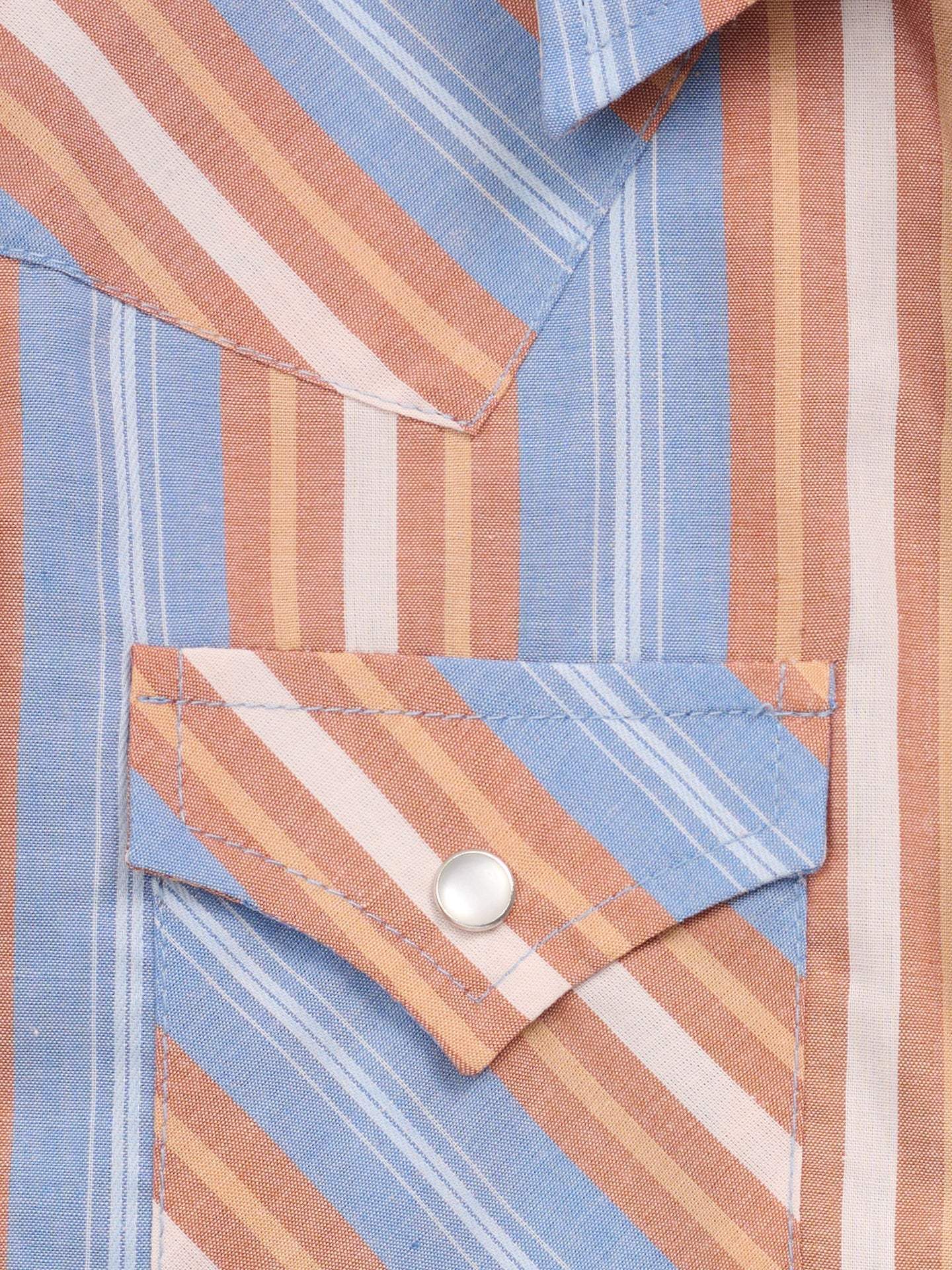 Boy's Ely Cattleman Short Sleeve Blue Stripe Western Snap Shirt - Ely Cattleman - Flyclothing LLC