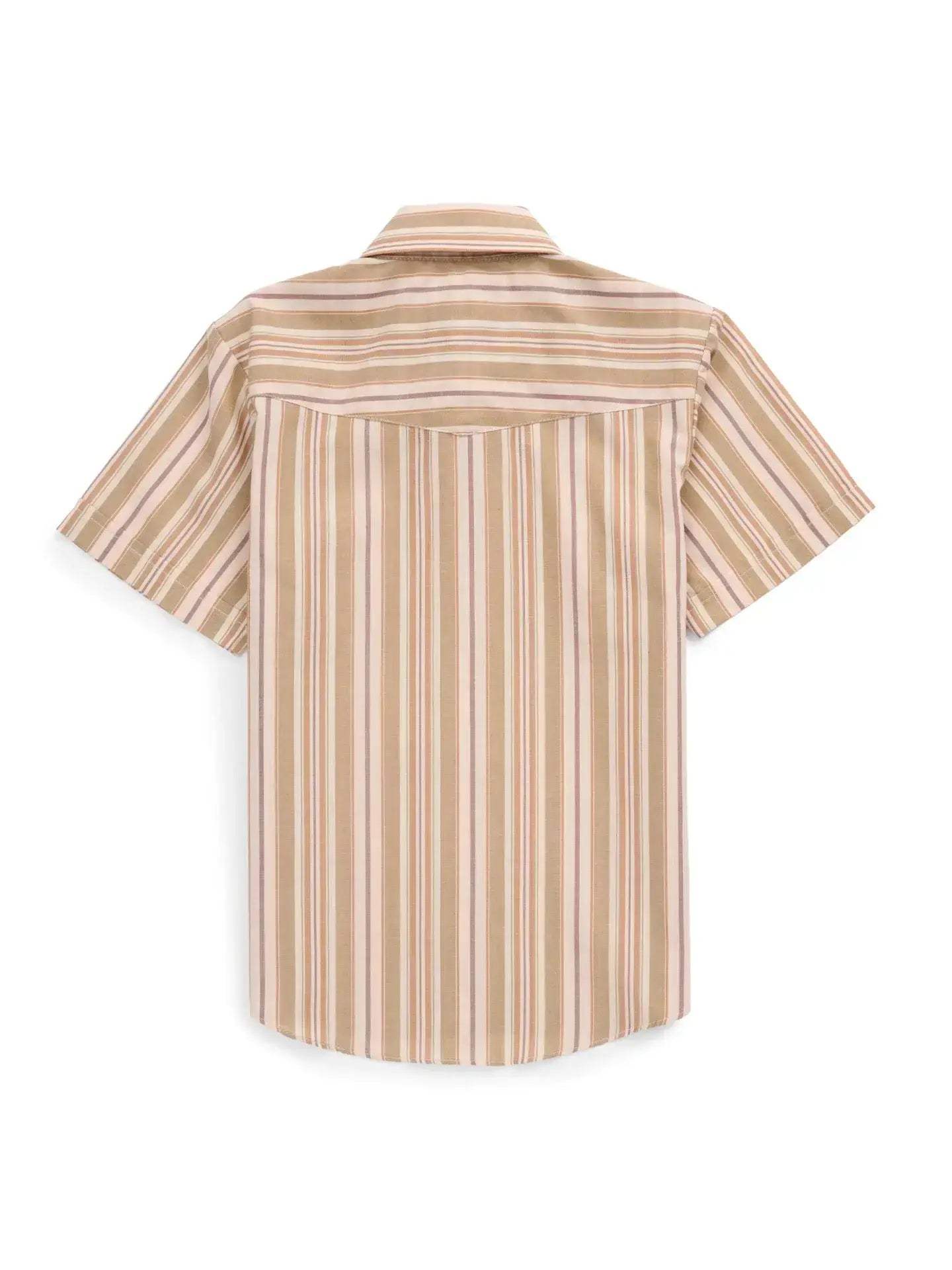 Boy's Ely Cattleman Short Sleeve Olive Stripe Western Snap Shirt - Ely Cattleman - Flyclothing LLC