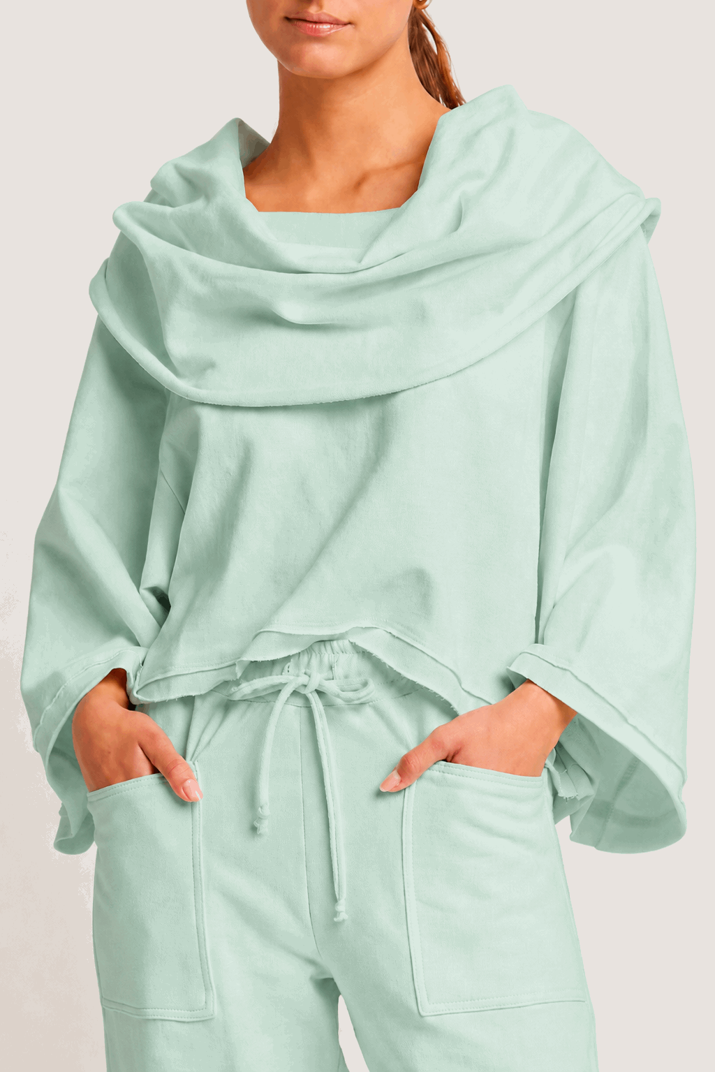 French Terry Jackie O Top - Mint - PLANET by Lauren G - Flyclothing LLC