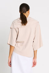 Pima Cotton Jackie O Top - Putty - PLANET by Lauren G - Flyclothing LLC