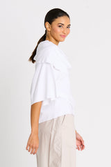 Pima Cotton Jackie O Top - White - PLANET by Lauren G - Flyclothing LLC