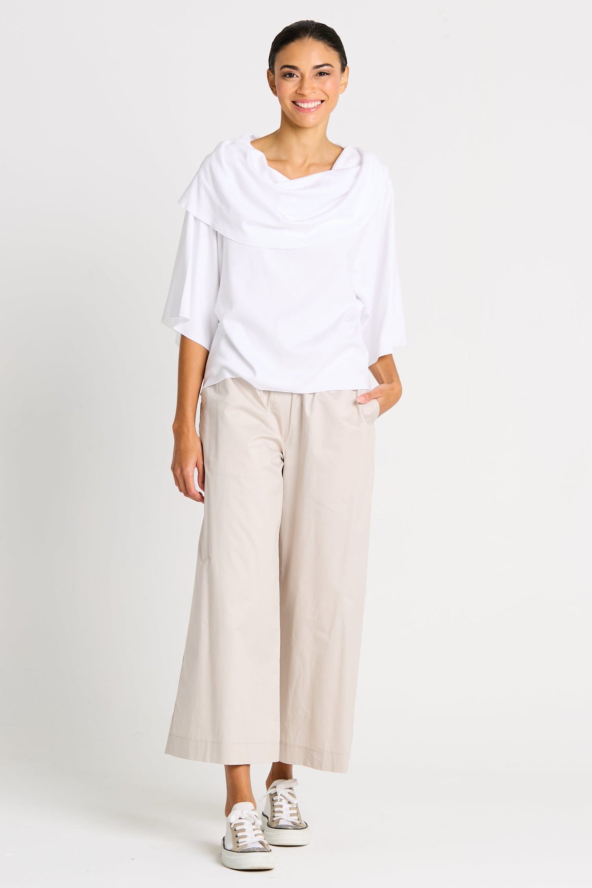 Cotton Flood Pants - Putty - PLANET by Lauren G - Flyclothing LLC