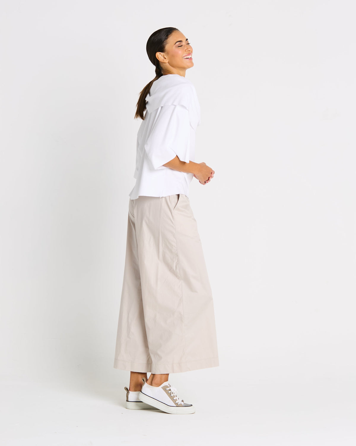 Pima Cotton Jackie O Top - White - PLANET by Lauren G - Flyclothing LLC