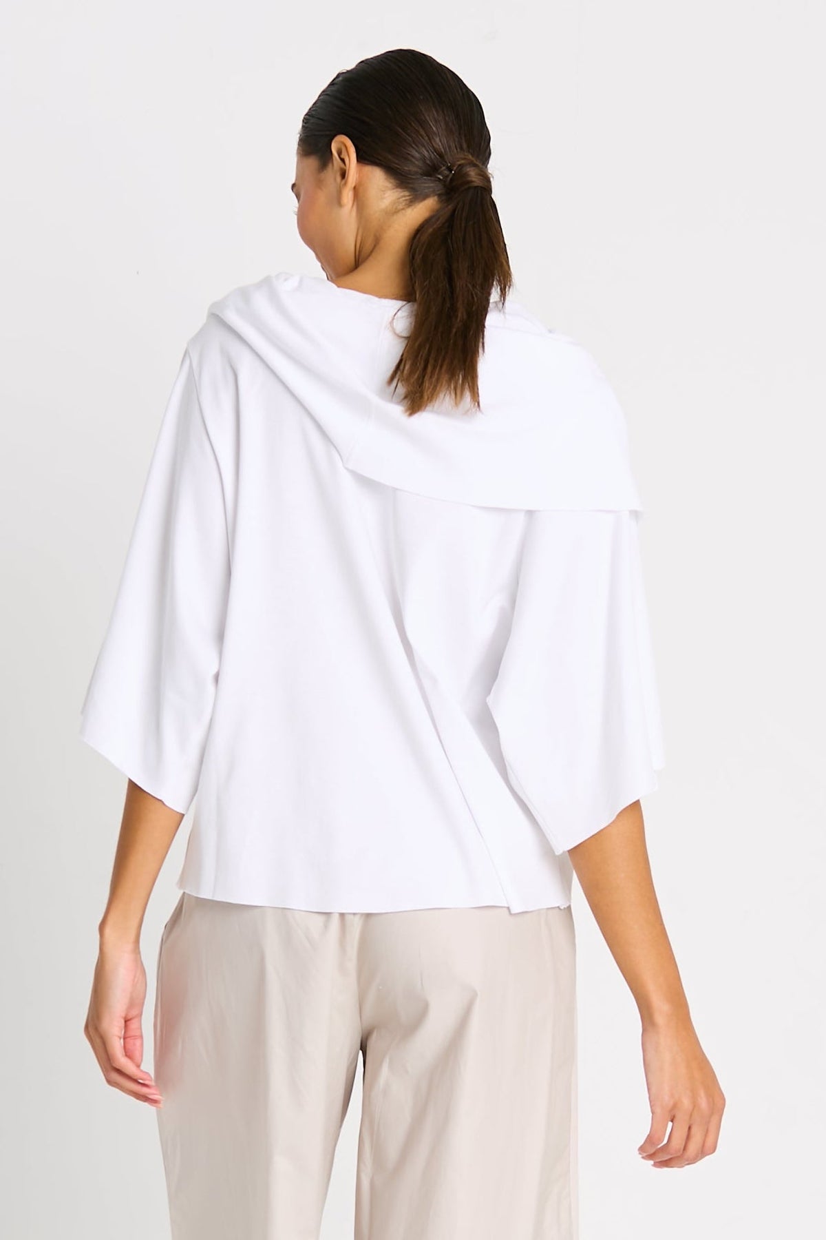 Pima Cotton Jackie O Top - White - PLANET by Lauren G - Flyclothing LLC