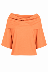 Pima Cotton Jackie O Top - Creamsicle - PLANET by Lauren G - Flyclothing LLC