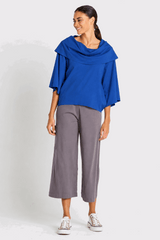 Pima Cotton Jackie O Top - Royal - PLANET by Lauren G - Flyclothing LLC