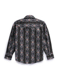 Boy's Ely Cattleman Long Sleeve Aztec Print Western Snap Shirt- Blue & Black - Ely Cattleman - Flyclothing LLC
